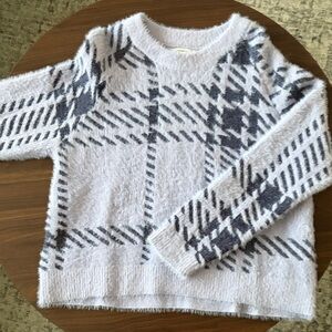 Maurices purple and blue Patterned Crew Neck Sweater